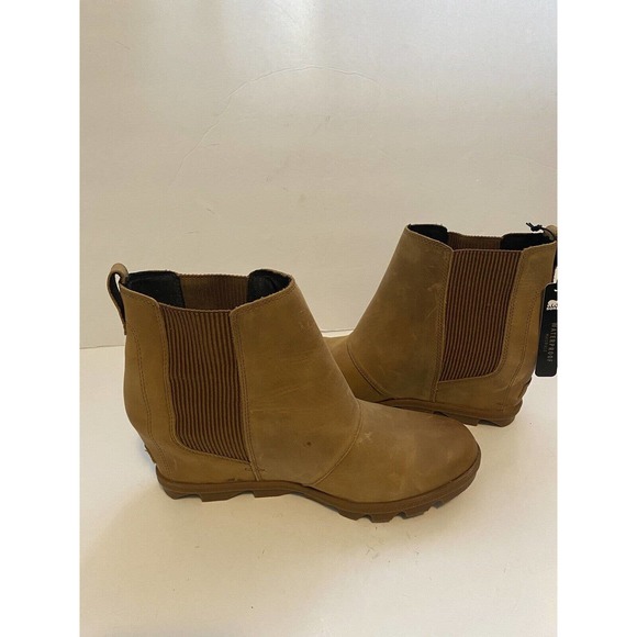 Sorel Women's Sorel Joan of Arctic Wedge II Camel Chelsea Leather Boots Sz 11M - Picture 7 of 10